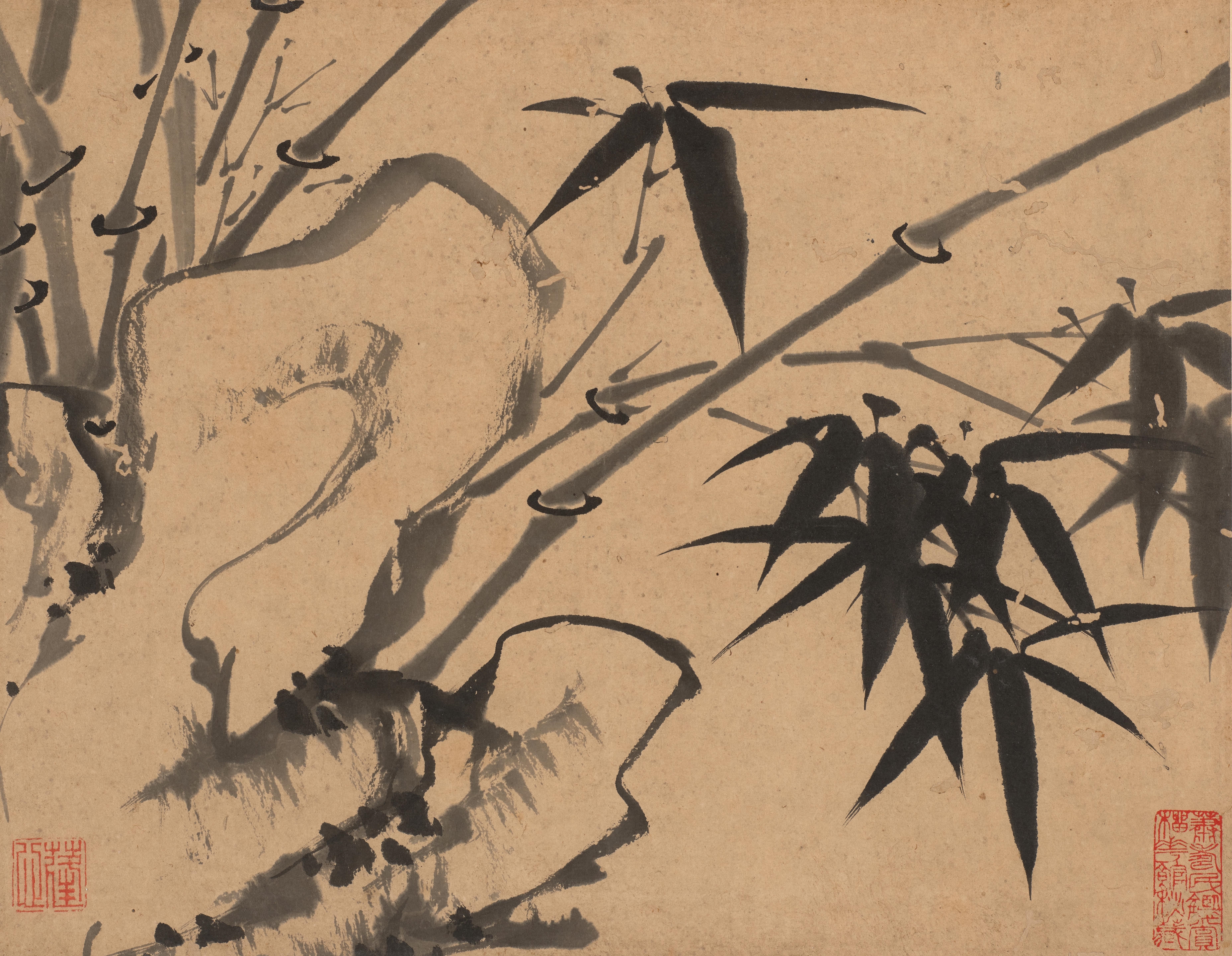 Artwork by Wang Chen, Album of Ink Bamboo, Made of ink on paper
