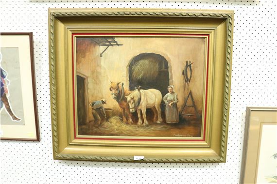 Feeding the Horses by Lamb van Den Berg