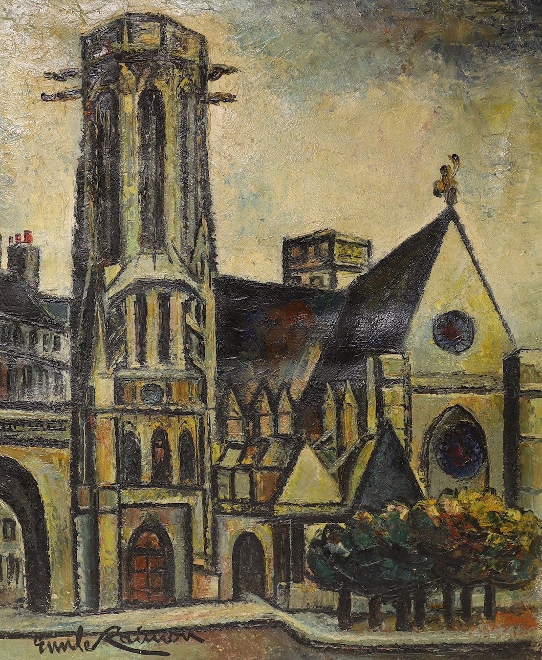 Emile Raimon | View of a church | MutualArt