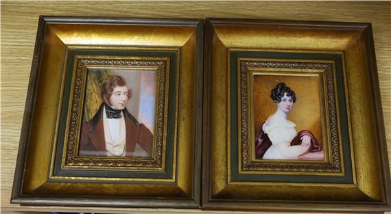 Portraits of a lady and gentleman by Charles Richard Bone, 1835