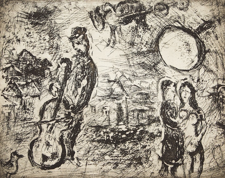 Le Violincelliste du Village (Cramer no.13) by Marc Chagall, 1961