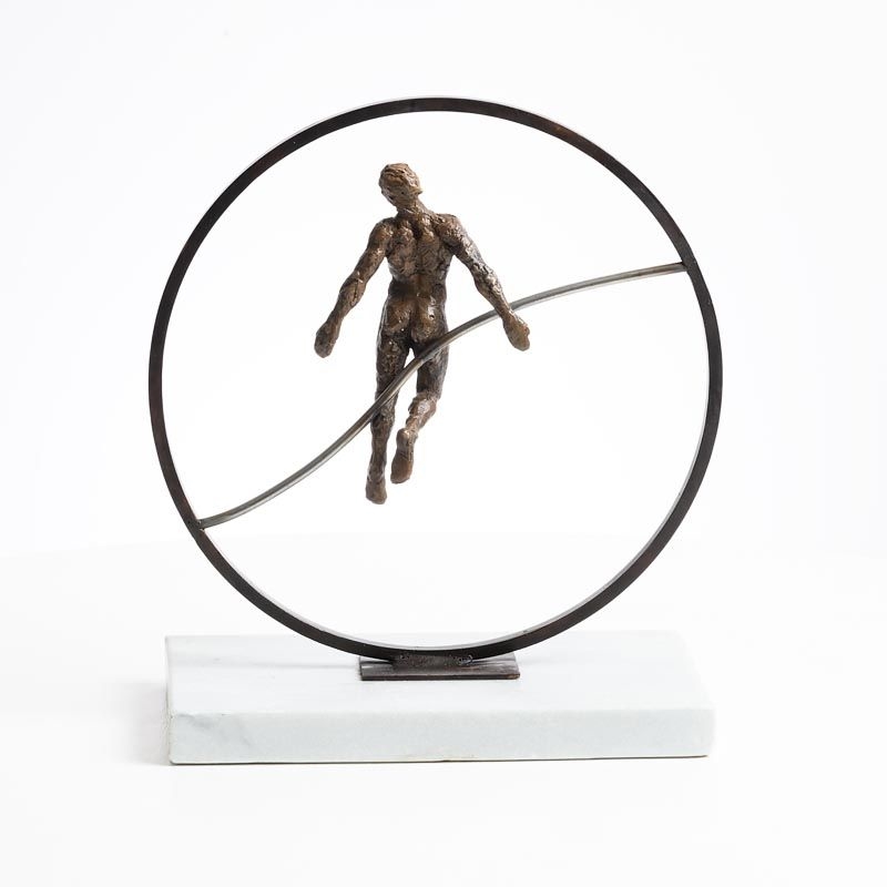 Artwork by Mark Rode, Peace, Made of bronze on a marble base