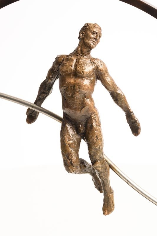 Artwork by Mark Rode, Peace, Made of bronze on a marble base