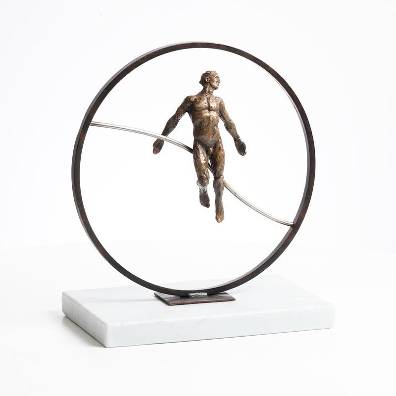 Artwork by Mark Rode, Peace, Made of bronze on a marble base