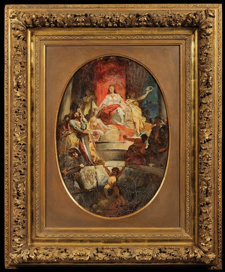Artwork by Adolf Liebscher, ALLEGORY OF PRAGUE, Made of Oil on canvas