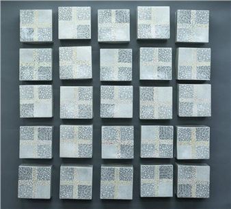 Libby Ware, "Continuum," ceramic cubes, 2006. - Libby Ware
