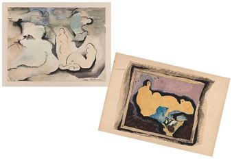 Sur Women; Rural Landscape with Nudes - Edward Biberman