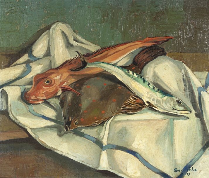 Artwork by Harry Seguela, Le rouget, Made of Oil on canvas