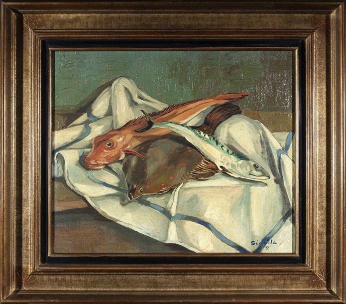 Artwork by Harry Seguela, Le rouget, Made of Oil on canvas