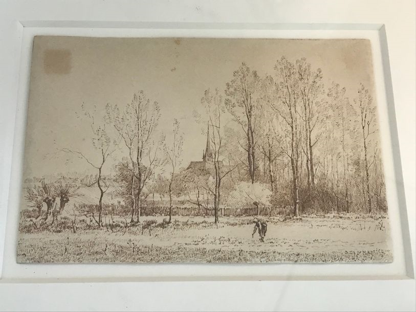 G. De SaintMaurice Brown ink drawing on paper MutualArt