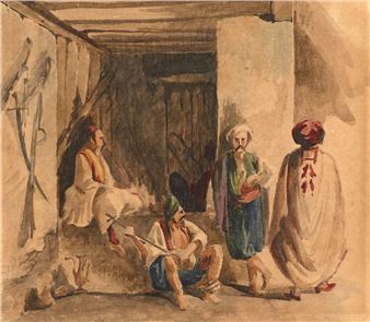 Conversation dans un corps de garde - Franz Colombari