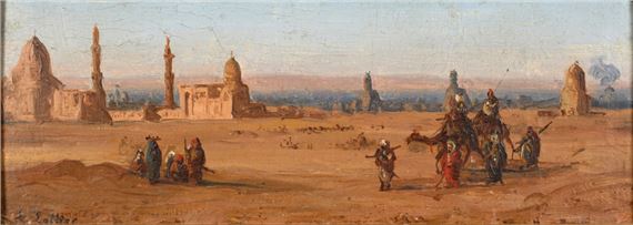 "Vue de la vallée des tombeaux et du Caire" - Louis Lottier