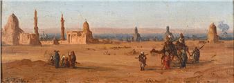 "Vue de la vallée des tombeaux et du Caire" - Louis Lottier
