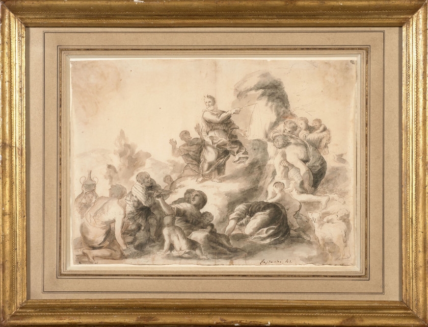 Gregorio Lazzarini | Moïse faisant jaillir l'eau du rocher | MutualArt