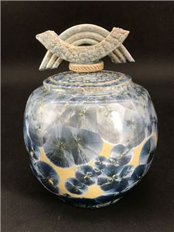 Ice blue vase - Francoise Roussel