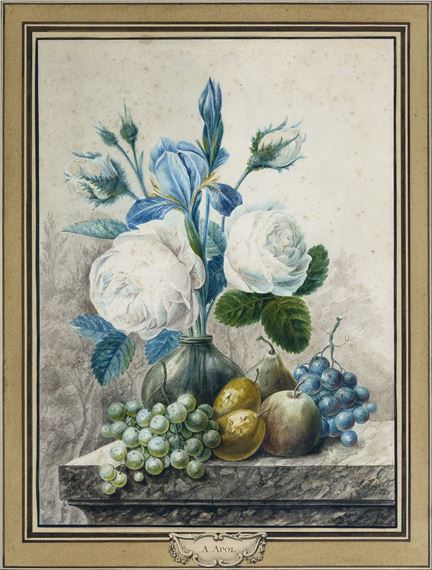 Still Life with Flowers and Fruit - Adrianus Apol