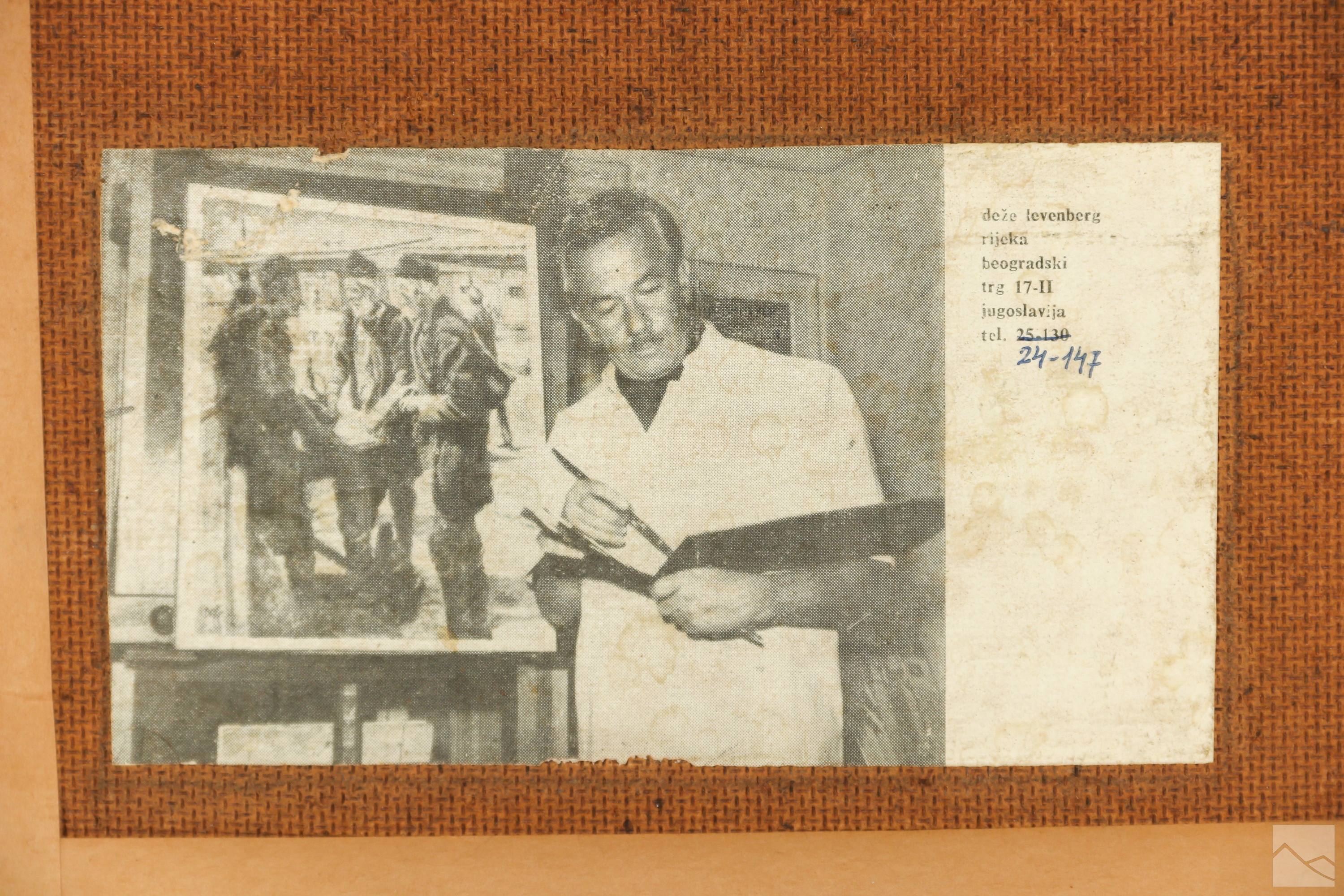Artwork by Deze Levenberg, Portrait of an older male figure with strong mustache and eyebrows, Made of oil painting on board