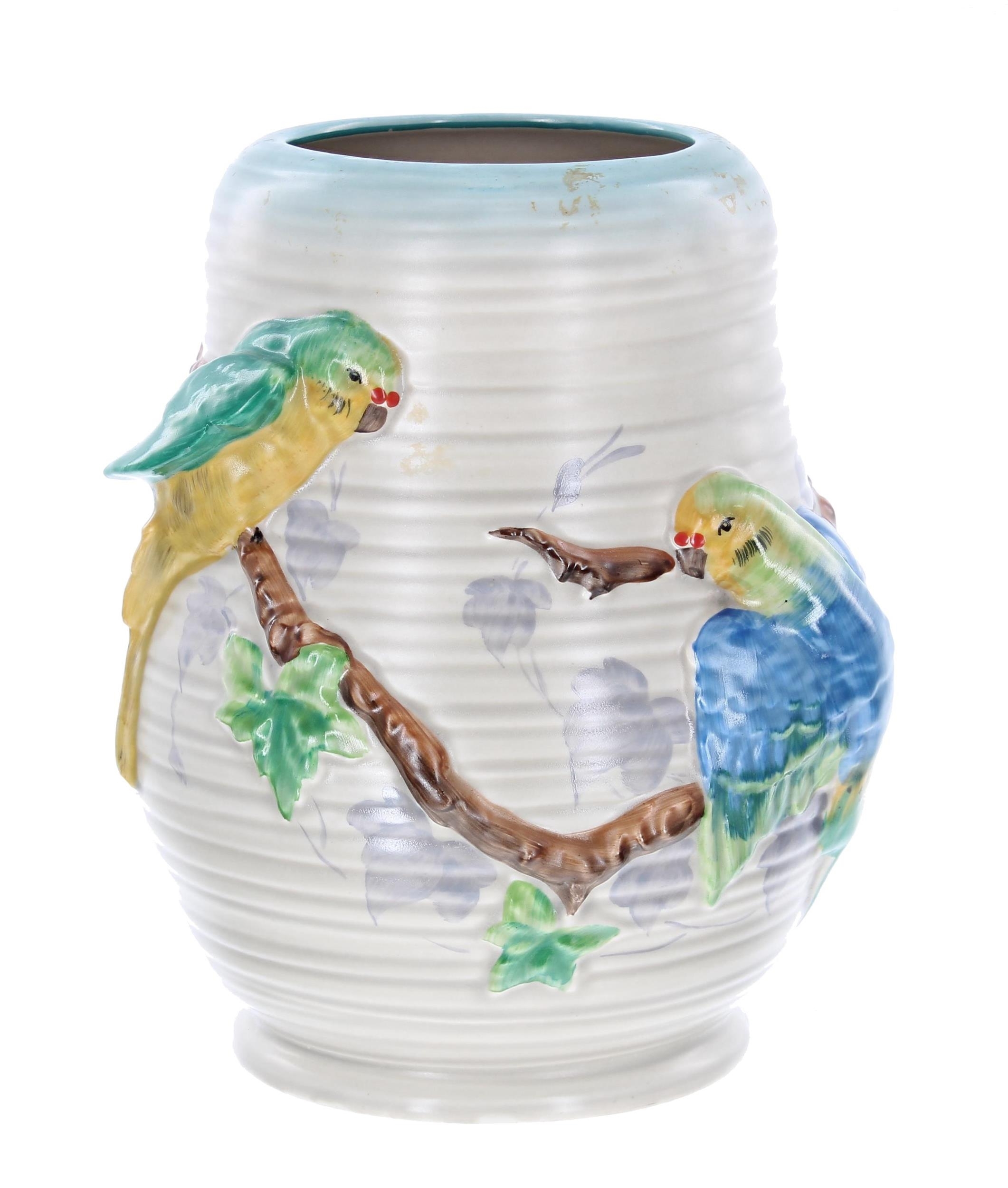 'Budgerigar' vase by Clarice Cliff