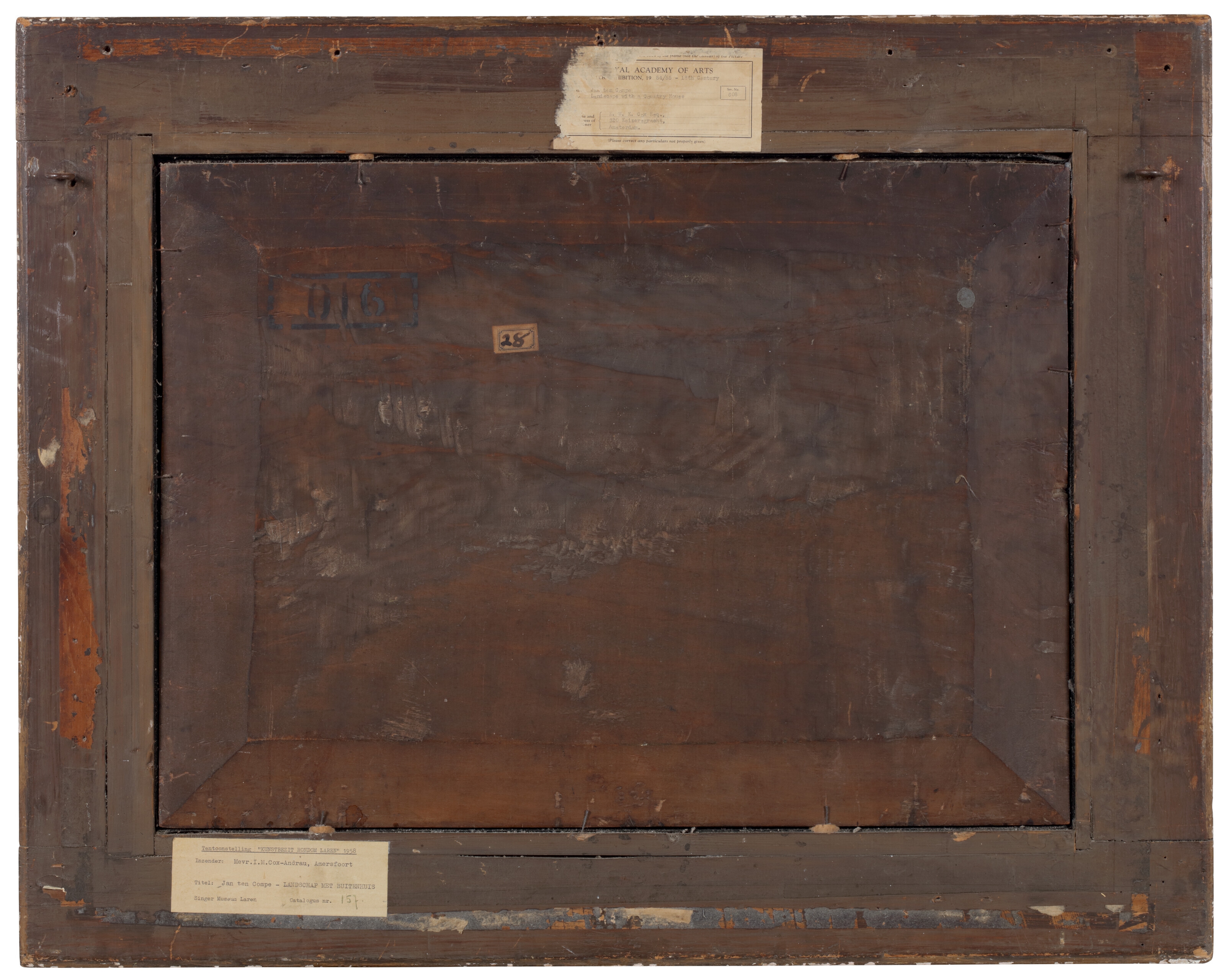 Artwork by Jan ten Compe, A view of Buitenplaats Groeneveld on the river Holendrecht between Ouderkerk aan de Amstel and Abcoude, Made of oil on panel