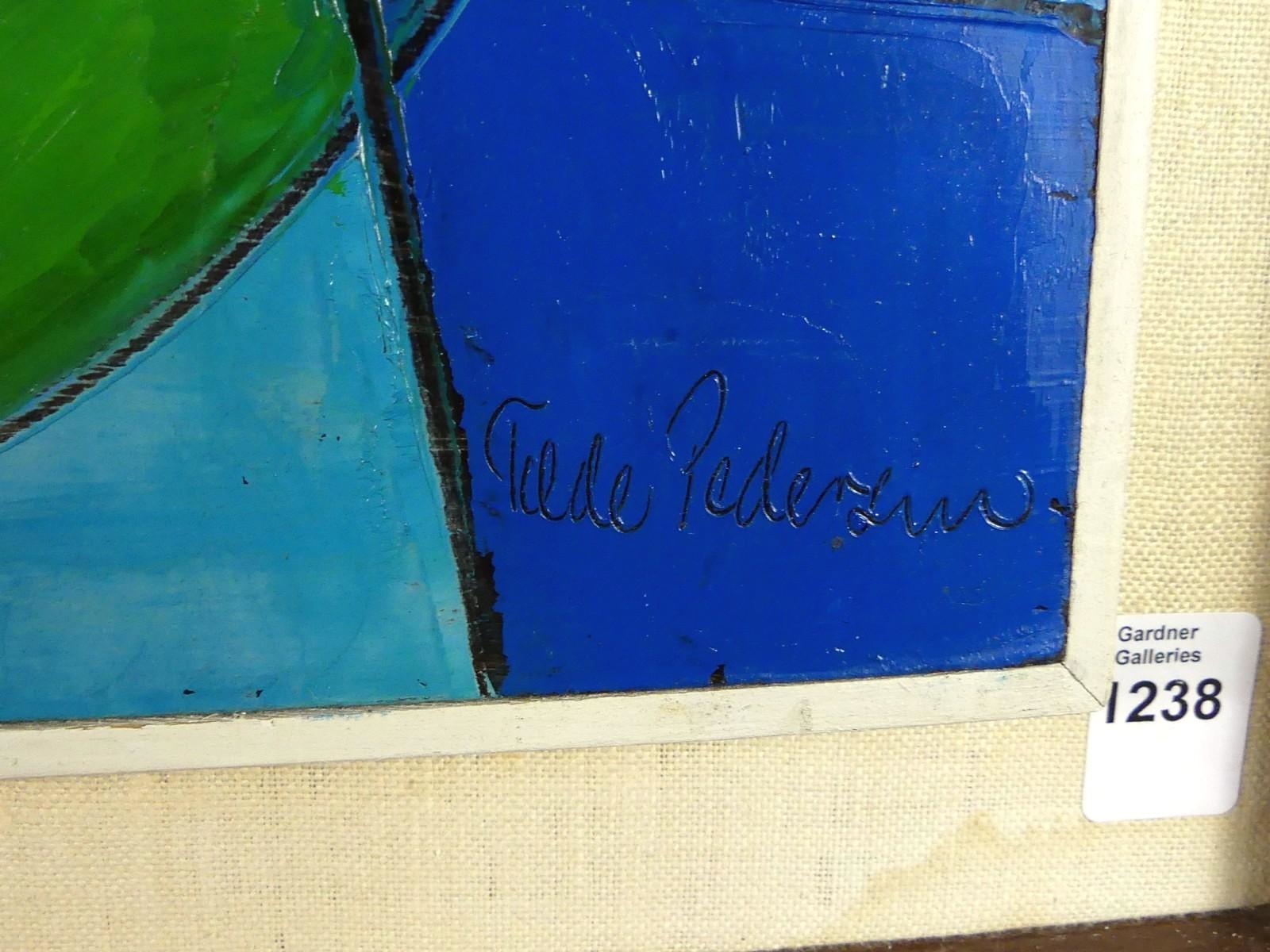 Artwork by Tilde Pedersen, Untitled: Still Life in Blue, Green & Grey, Made of oil on panel