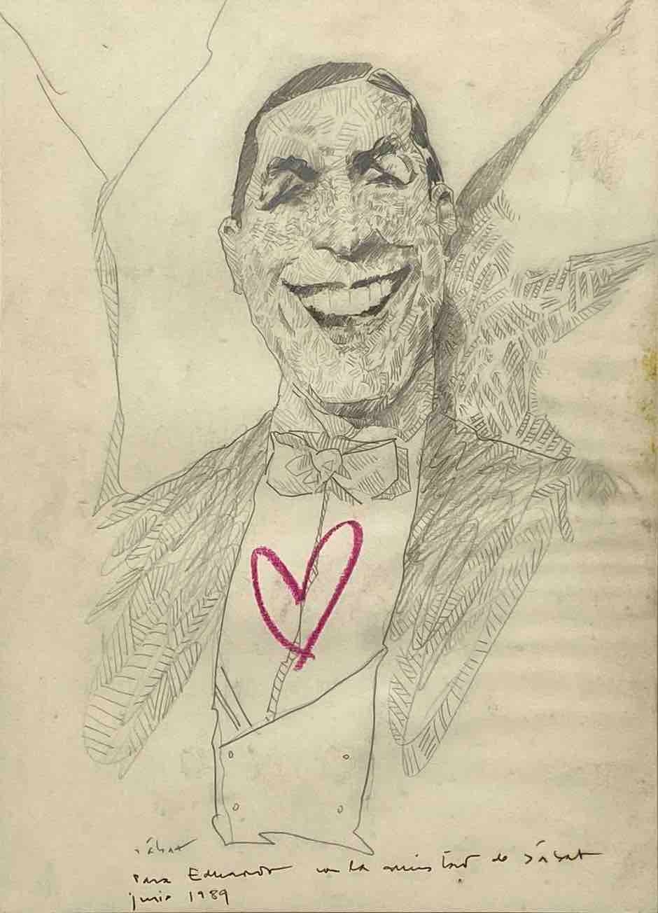 Artwork by Hermenegildo Sabat, Carlos Gardel, Made of Pencil on paper
