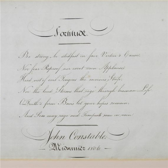 John Constable | a calligraphy entitled Fortitude (1806) | MutualArt