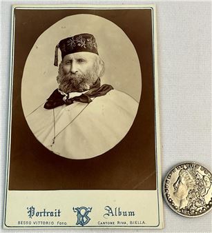 Antique 1878 General Giuseppe Garibaldi of Italy Albumen Cabinet Card Photograph - Vittorio Besso