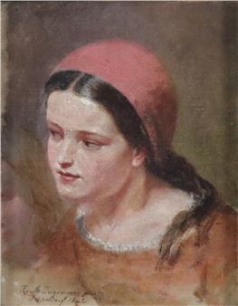 - Liebreizendes Mädchenporträt - Franz Maria Ingenmey