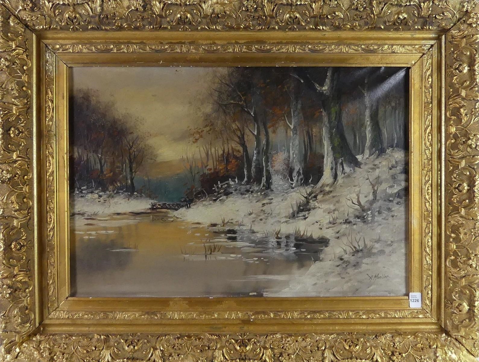 Anton Muller Untitled Scene by the River in Winter MutualArt