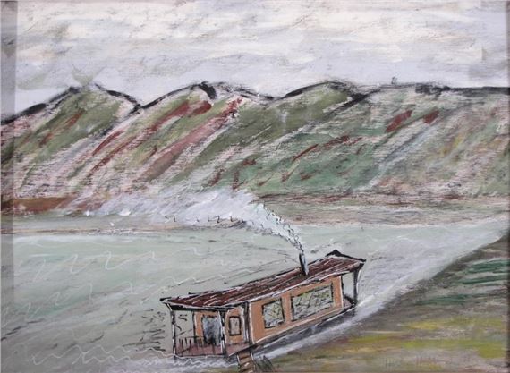 Ohio River Steamboat by Harlan Hubbard