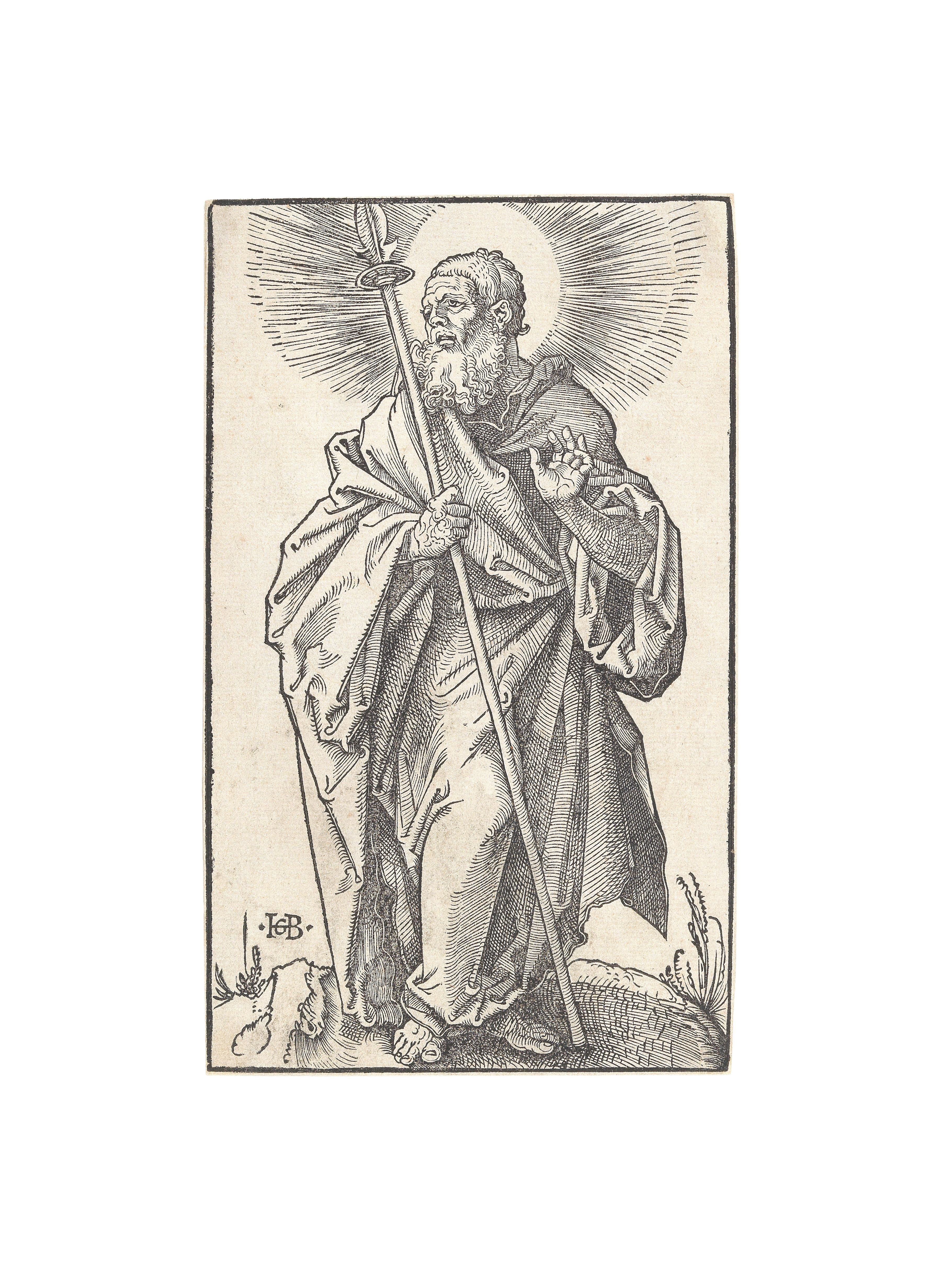 Artwork by Hans Baldung Grien, Saint Thomas from Christ and the Apostles, Made of woodcut on laid paper