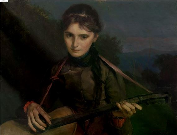 Die Gitarrenspielerin by Paul Friedrich Wilhelm Balmer, 1888