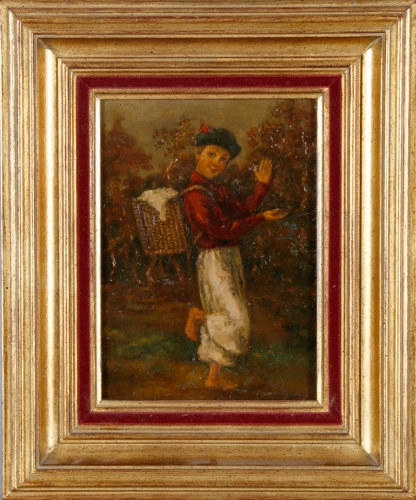Artwork by August Alexius Canzi, Junge mit Rückenkorb, Made of oil on panel
