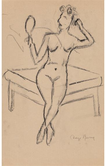 Nude with Mirror by Diego Rivera, circa 1990