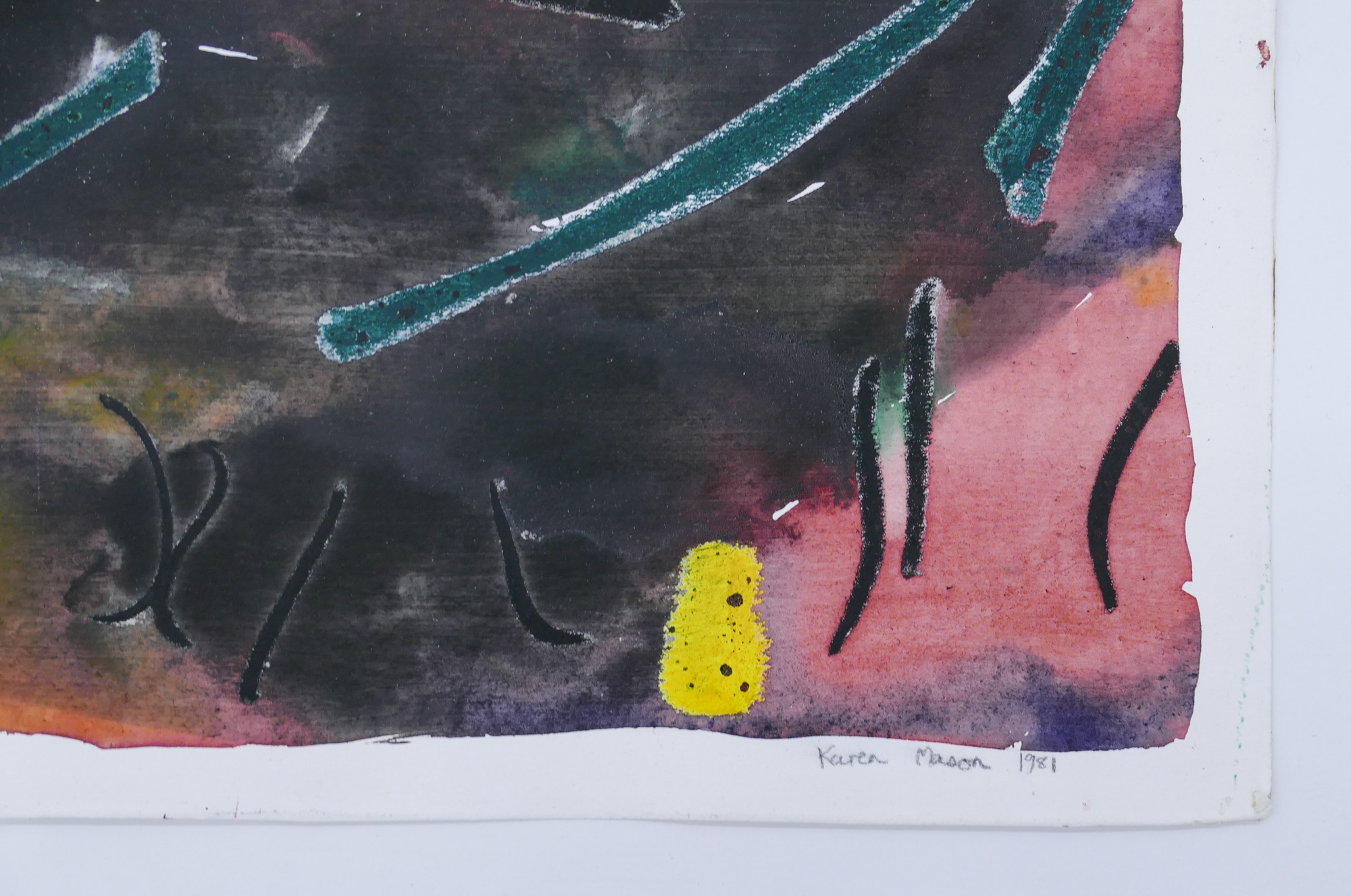 Alden Mason LANDSCAPE WITH FLYING YELLOW'' (1960) MutualArt