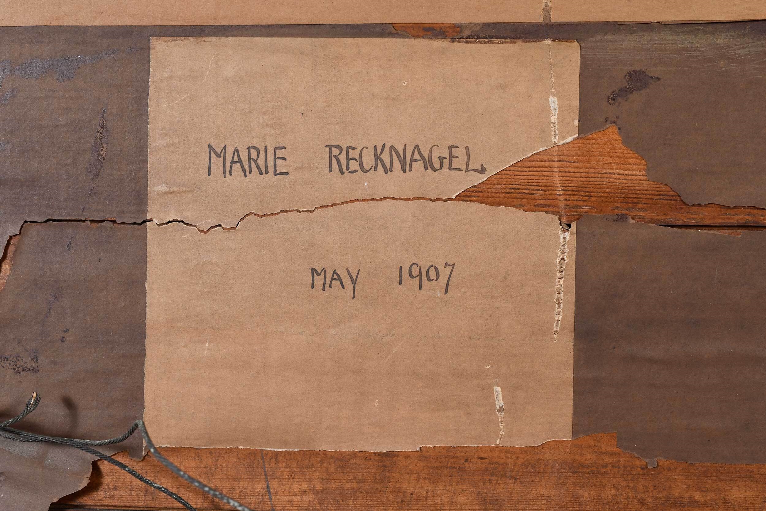 Artwork by John Herman Recknagel, Pre-Raphaelite Portrait  of a Young Girl with Red Hair, Made of pastel on paper