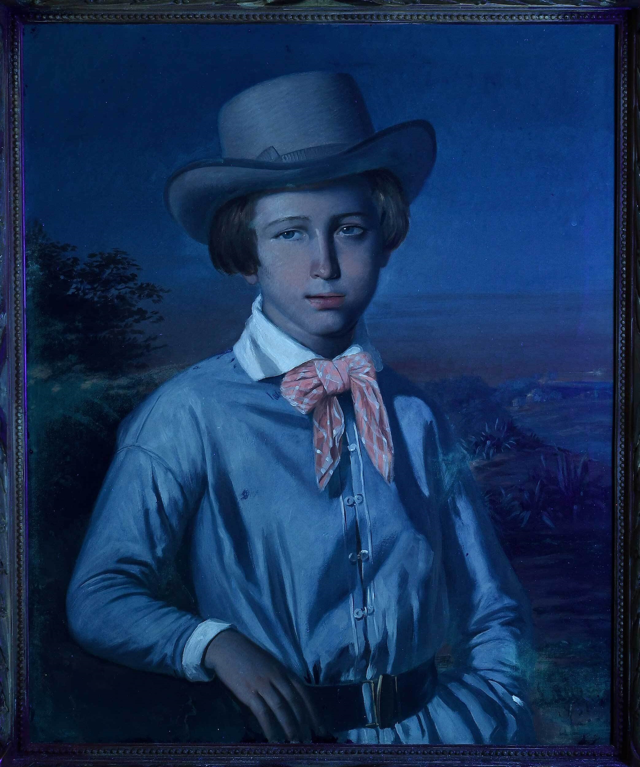 Emmanuel Joseph Lauret Young Boy Standing in an Algerian Landscape