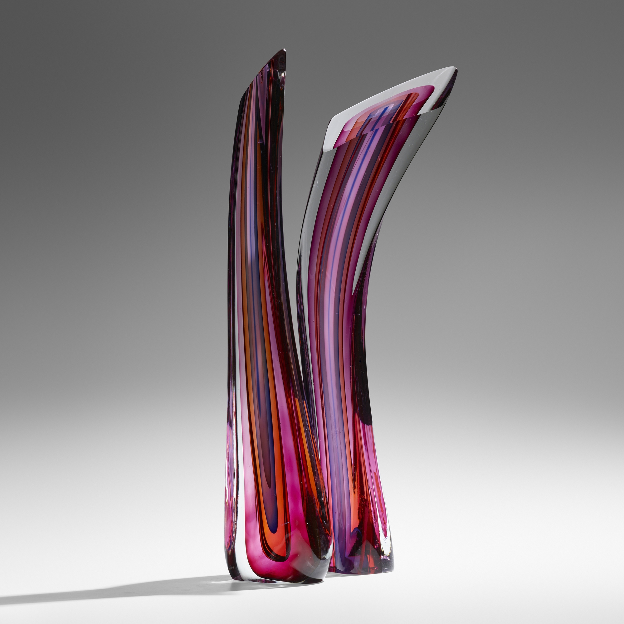 Harvey Littleton | Deep Ruby Vertical Forms (1982) | MutualArt
