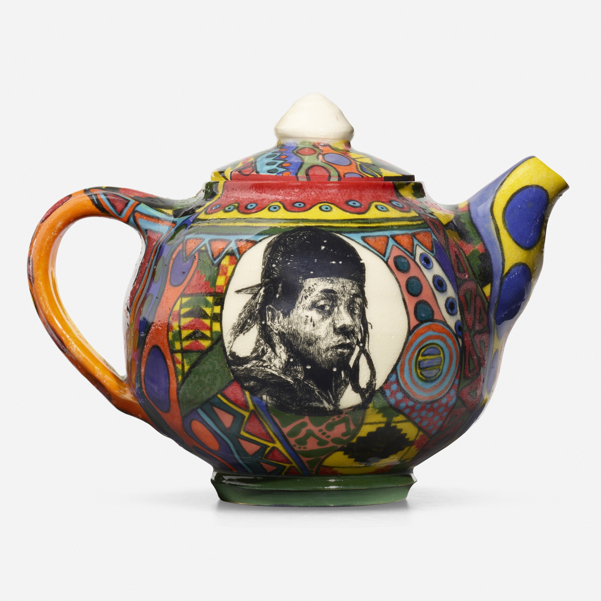 Roberto Lugo MF Doom and Lil Wayne teapot (2022) MutualArt