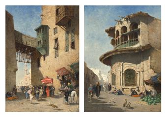 Cortège d'un mariage au Caire ; Vieille fontaine au Caire - Narcisse Berchère