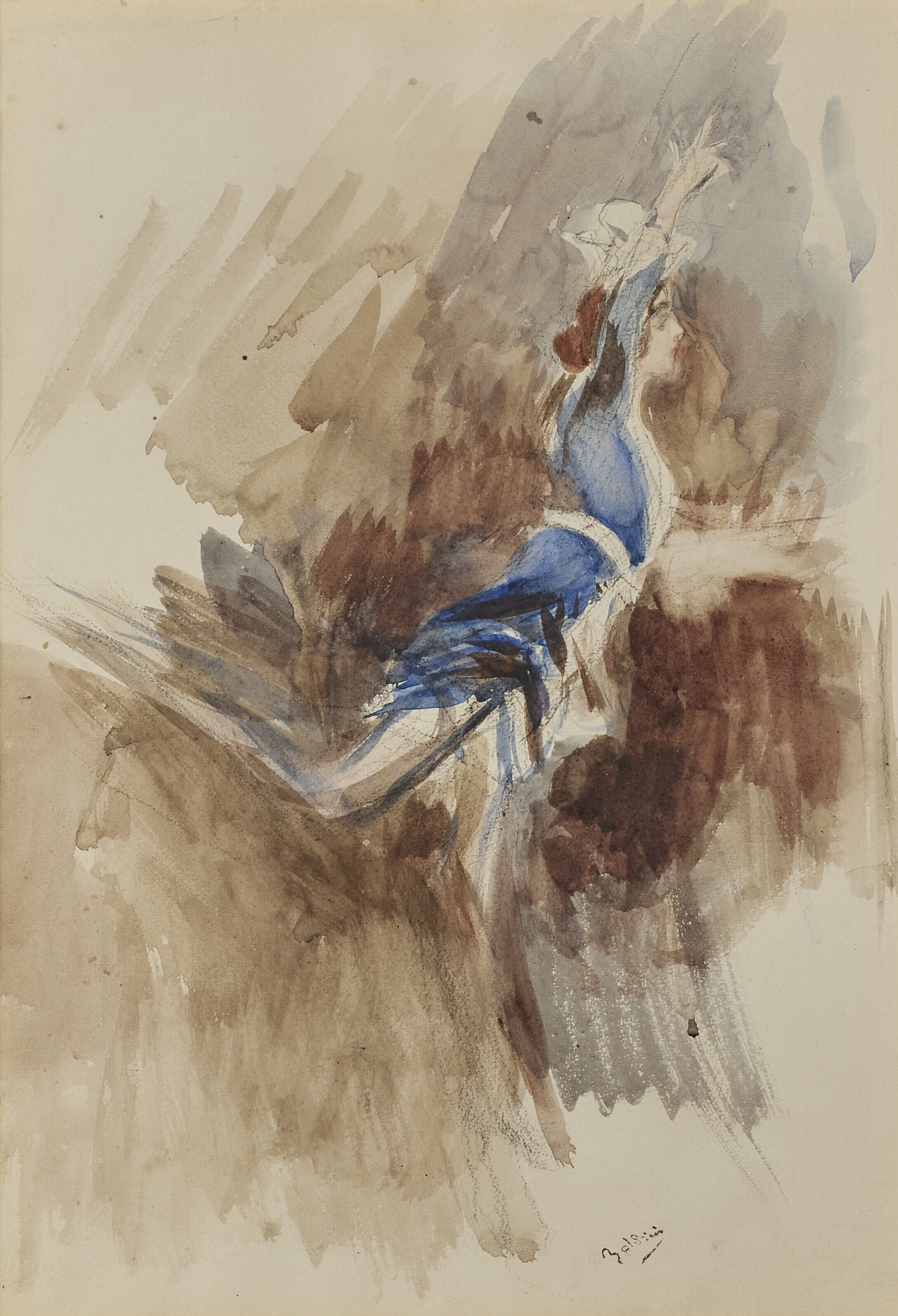Artwork by Giovanni Boldini, La danseuse, Made of GRAPHITE AND WATERCOLOUR