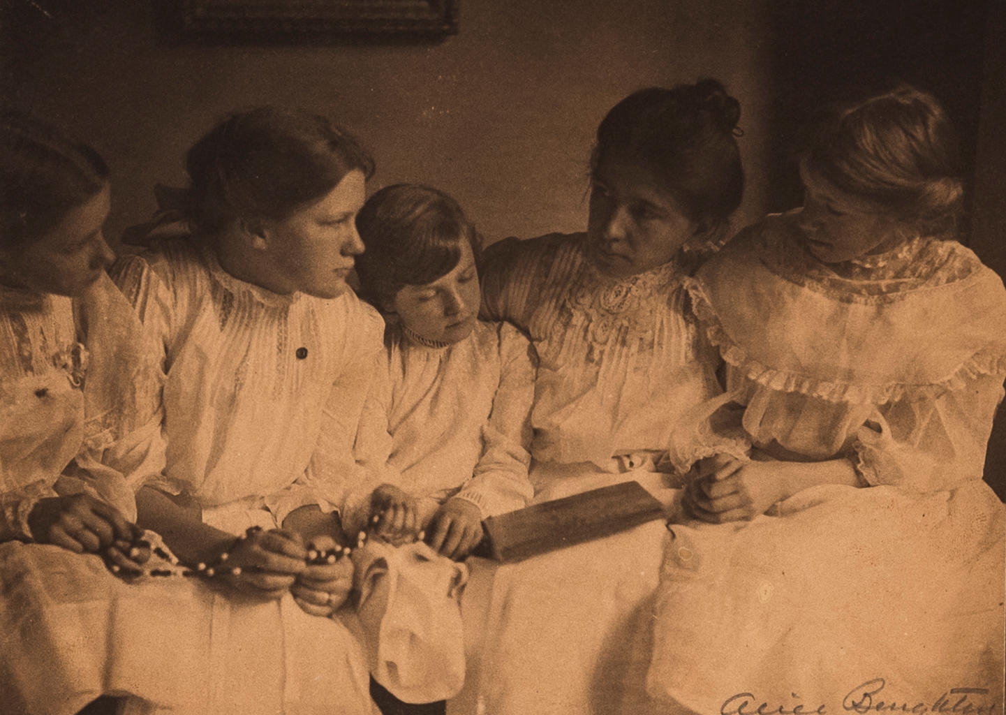 Artwork by Alice Boughton, Charlotte Vetter Gulick and Her Girls, Made of Platinum print