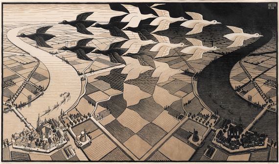 Day and Night by Maurits Cornelis Escher, 1938