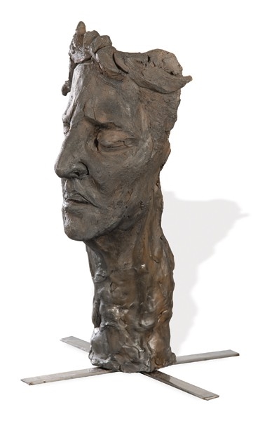 Artwork by Chano Navarro Betancor, Study of an emotion. Serenity, Made of Terracotta on stainless steel base