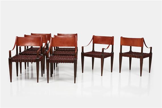 Set of eight armchairs, - Henry Beguelin