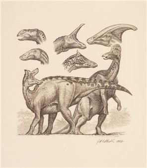 Studies of Hardrosaurs - John Sibbick