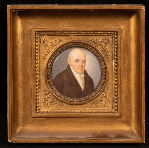 Louis Alexandre | Portrait Miniature of a Gentleman/wearing a brown ...