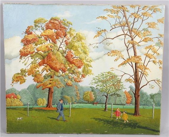 park scene by Ula Paine, 1987