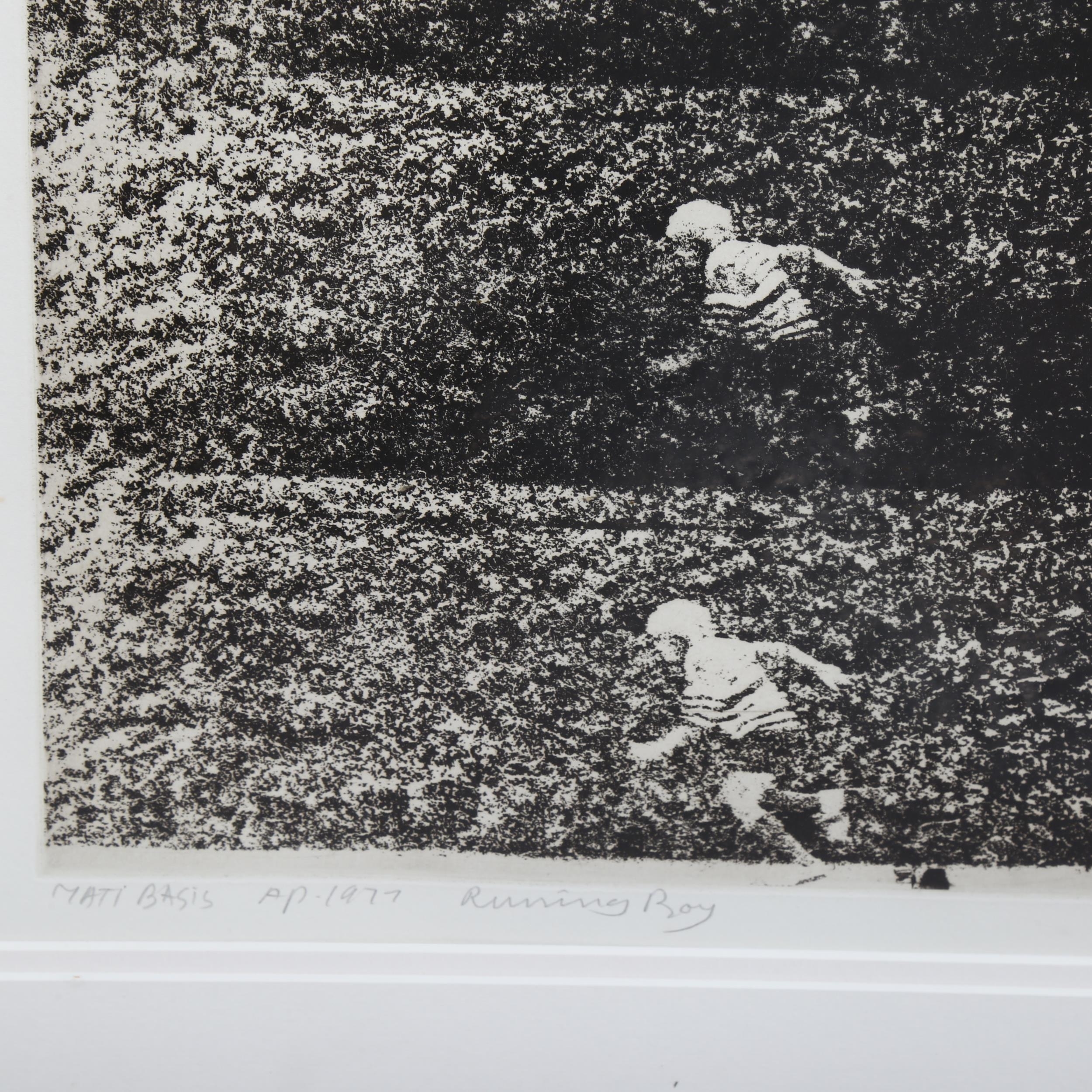 Artwork by Mati Basis, Running Boy and Field No. II, Made of etchings