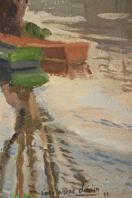 Artwork by Pierre-Eugene Dairin, Fisherman and His Dog, Made of oil on canvas